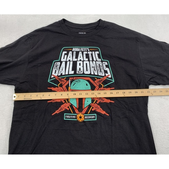 Boba Fett Shirt Mens Adult Extra Large Black‎ Star Wars Mandalorian Cotton - Picture 4 of 6